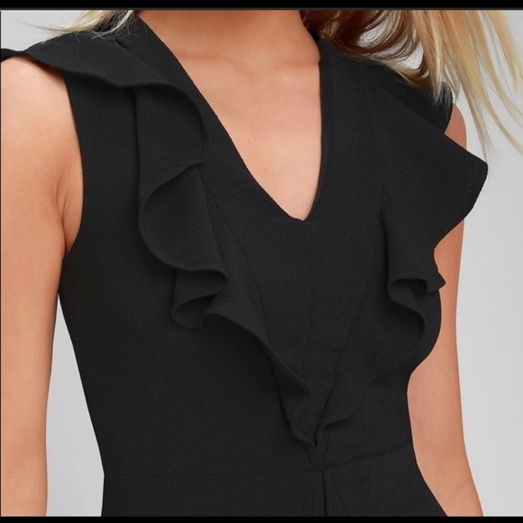 Lulus Augustine Black Ruffled Sleeveless Dress S - Picture 4 of 6